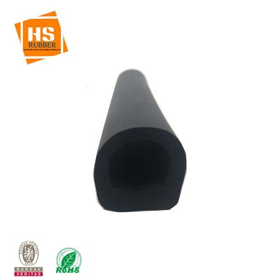 Hollow D shape sponge extrusion rubber back adhesive seal